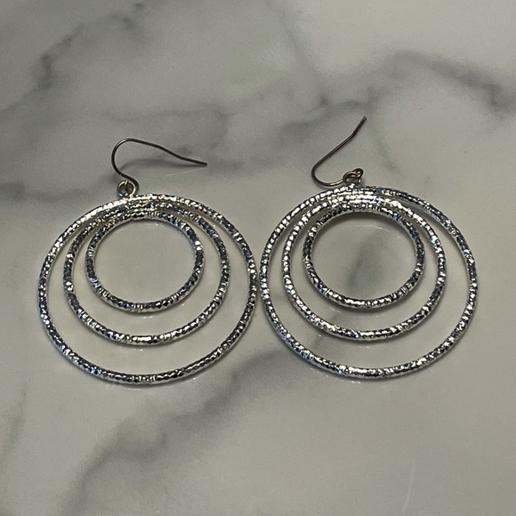 Silver Hoop Earrings - Picture 1 of 4